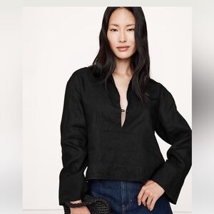 Banana Republic Linen Popover Top